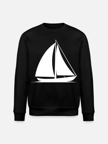 Sailboat Line Art - Stanley/Stella ROLLER Unisex Organic Sweatshirt - black