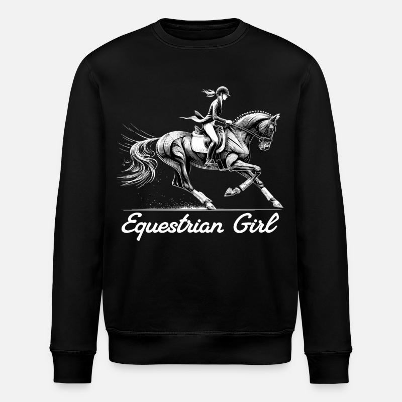 Reiterin Pferd Mädchen Pferdemädchen Geschenk - Stanley/Stella Unisex Bio-Sweatshirt ROLLER - Schwarz