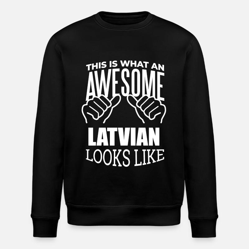 Lettland - Stanley/Stella Unisex Bio-Sweatshirt ROLLER - Schwarz