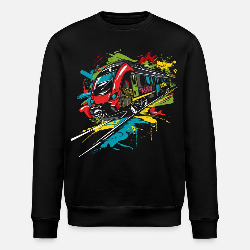 Graffiti Eisenbahn - Stanley/Stella Unisex Bio-Sweatshirt ROLLER - Schwarz