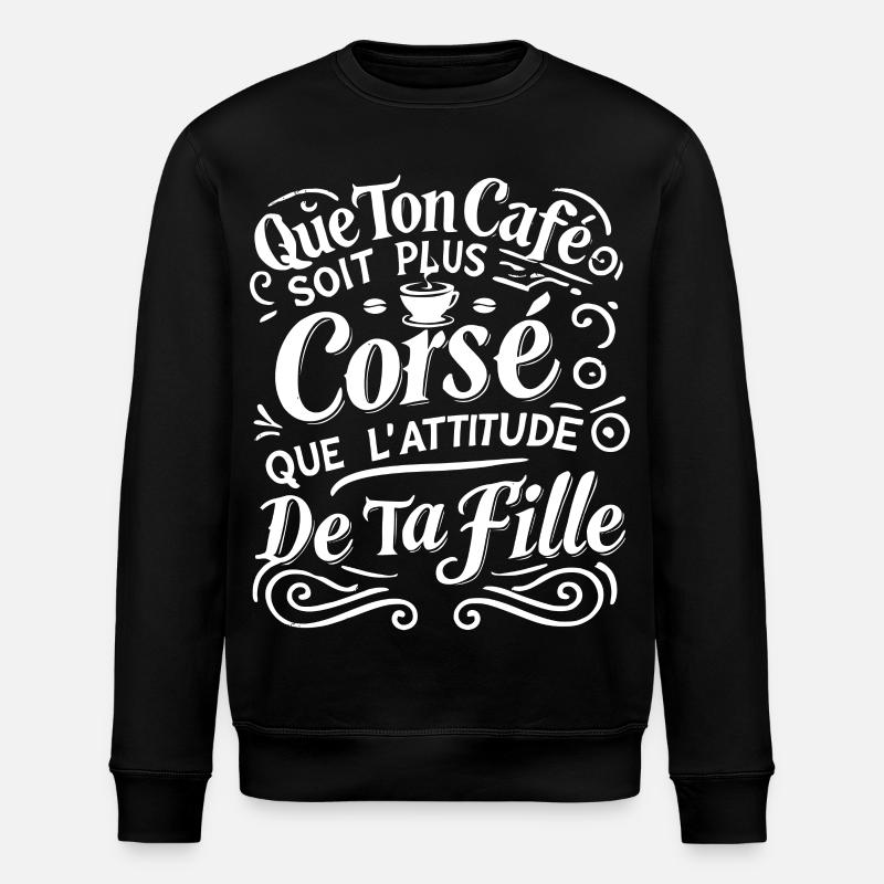 Attitude Caféiné - Sweat bio ROLLER Stanley/Stella Unisexe - noir