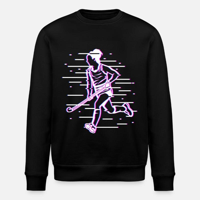 Hockey Mädchen Zeichnung - Stanley/Stella Unisex Bio-Sweatshirt ROLLER - Schwarz