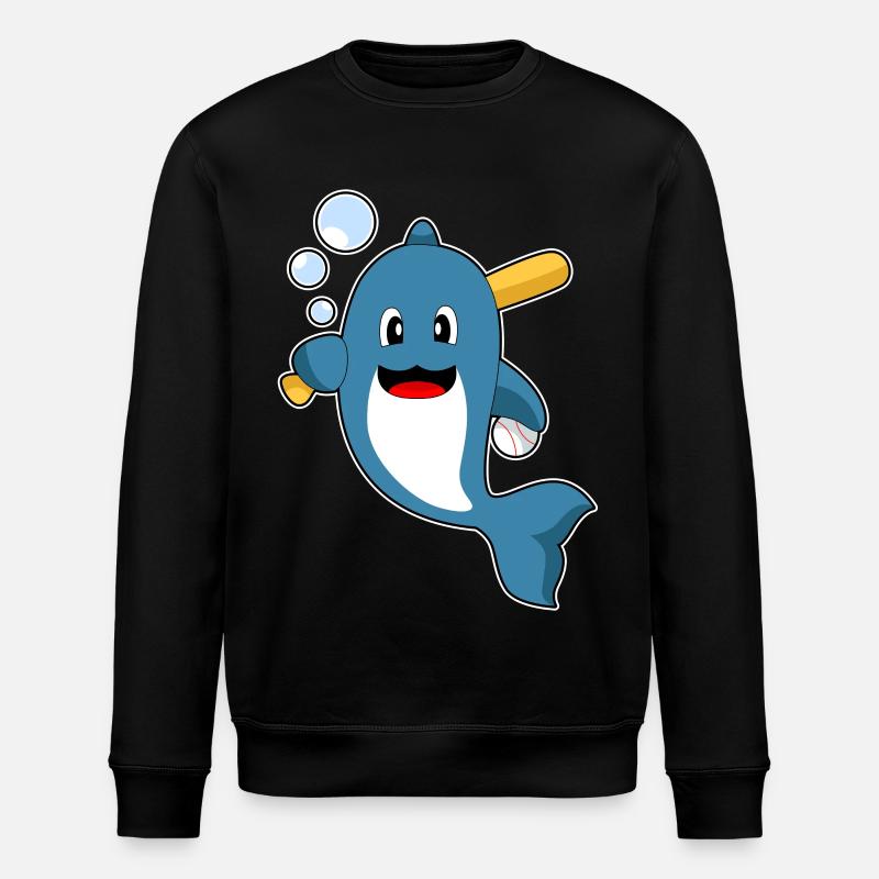 Delfin Baseball Baseballschläger - Stanley/Stella Unisex Bio-Sweatshirt ROLLER - Schwarz