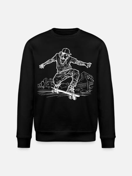 Dessin de skateboarder - Sweat bio ROLLER Stanley/Stella Unisexe - noir