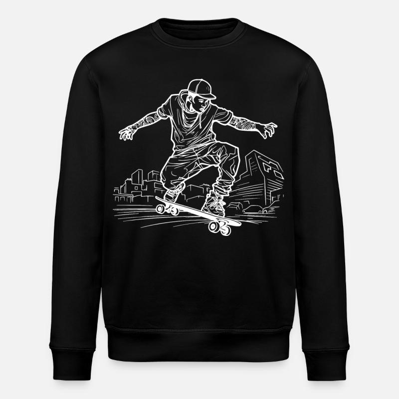 Dessin de skateboarder - Sweat bio ROLLER Stanley/Stella Unisexe - noir