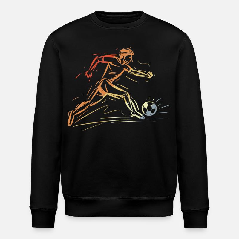 Soccer Player Drawing Retro - Stanley/Stella ROLLER Unisex Organic Sweatshirt - black