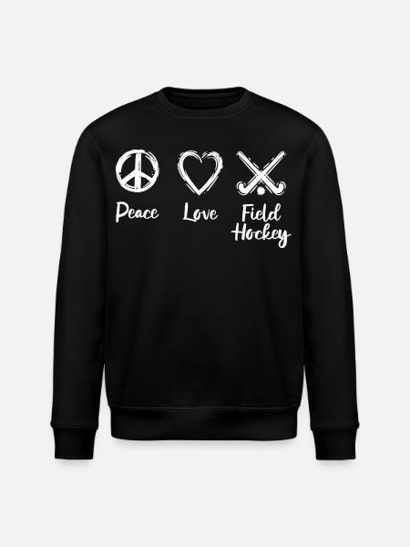 Peace Love Field Hockey - Stanley/Stella ROLLER Unisex Organic Sweatshirt - black
