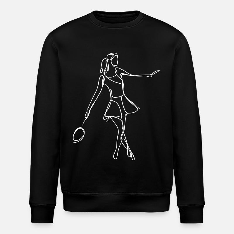 Badminton Mädchen Zeichnung - Stanley/Stella Unisex Bio-Sweatshirt ROLLER - Schwarz