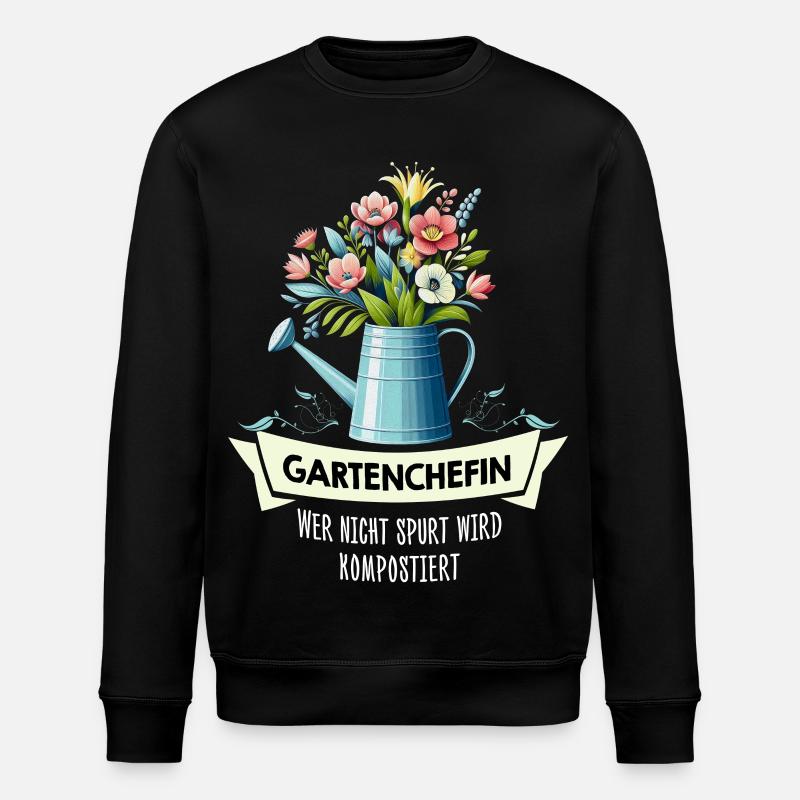 Gartenchefin Gartenarbeit Gärtnerin - Stanley/Stella Unisex Bio-Sweatshirt ROLLER - Schwarz