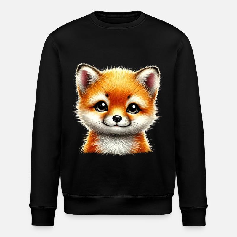 Fuchs Niedliches Fuchsjunges-Design - Stanley/Stella Unisex Bio-Sweatshirt ROLLER - Schwarz