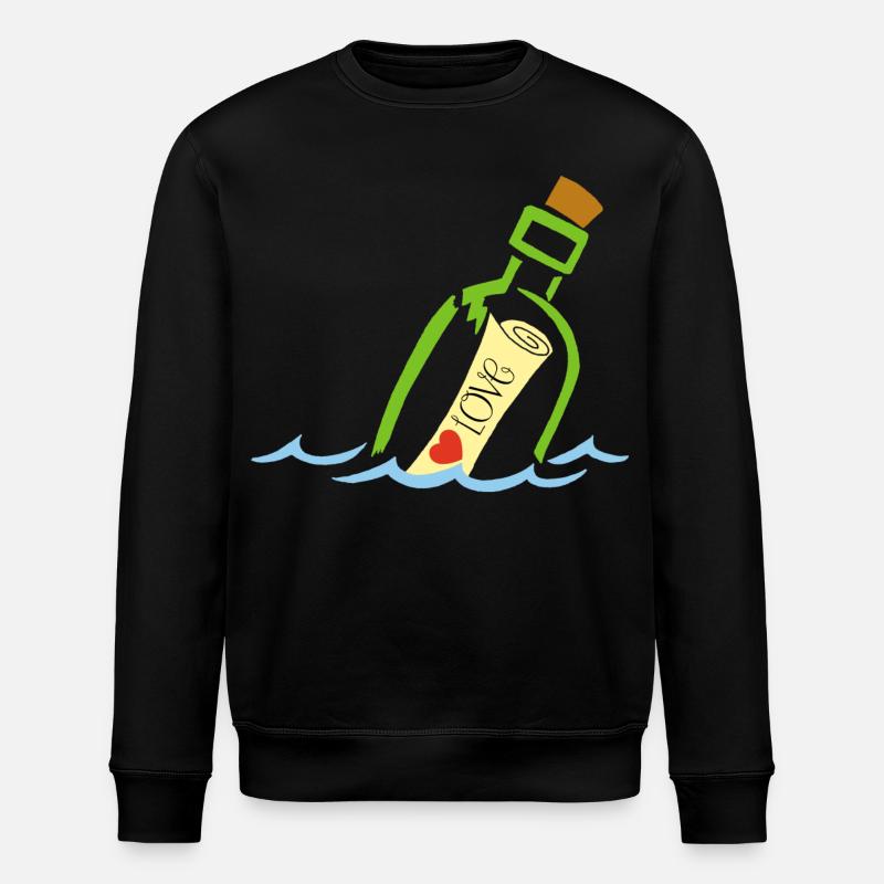 Eine Flasche im Meer - Stanley/Stella Unisex Bio-Sweatshirt ROLLER - Schwarz