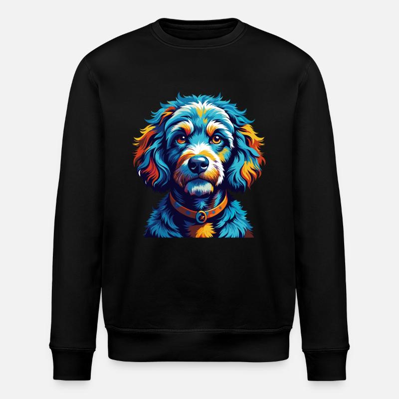 Pudel Hunderasse Bunt Karikatur Kawaii - Stanley/Stella Unisex Bio-Sweatshirt ROLLER - Schwarz