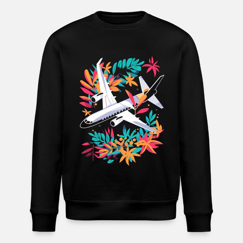 dessin animé d’avion - Sweat bio ROLLER Stanley/Stella Unisexe - noir