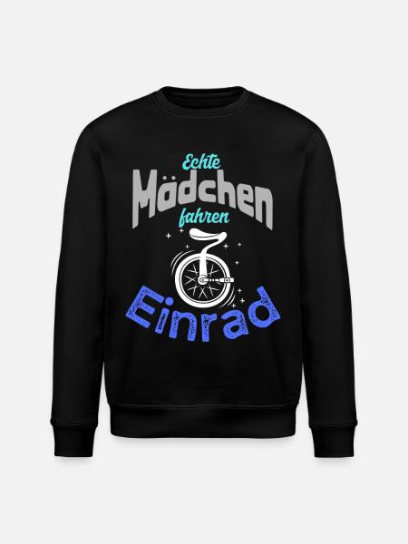 Echte Mädchen fahren Einrad - Stanley/Stella Unisex Bio-Sweatshirt ROLLER - Schwarz