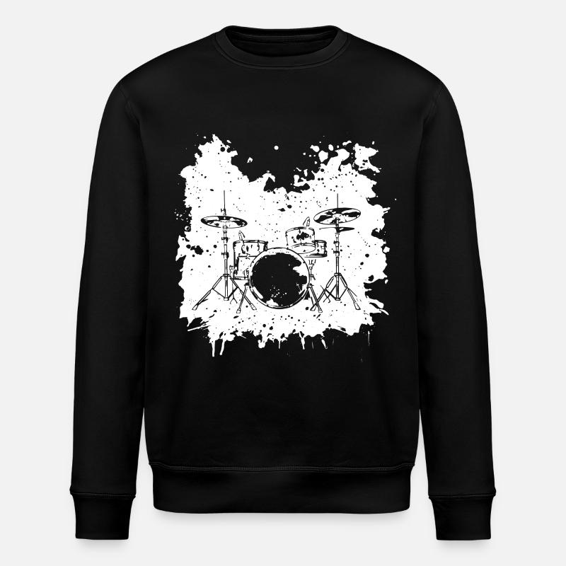 Drumkit Zeichnung - Stanley/Stella Unisex Bio-Sweatshirt ROLLER - Schwarz