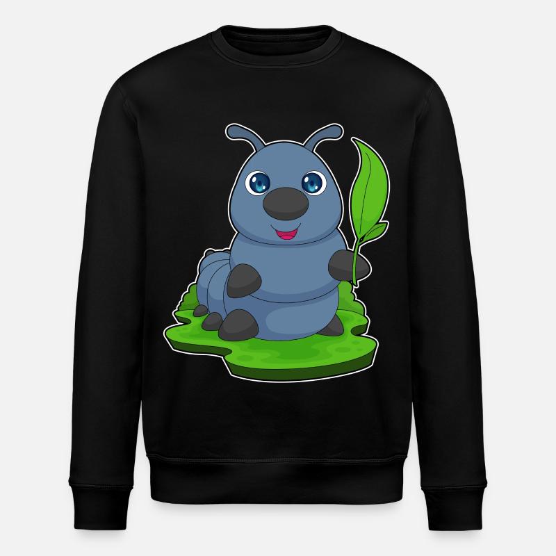 Caterpillar Leaf - Stanley/Stella ROLLER Unisex Organic Sweatshirt - black