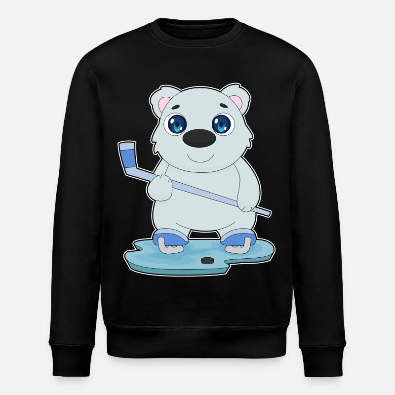 Eisbär Eishockey Eishockeyschläger - Stanley/Stella Unisex Bio-Sweatshirt ROLLER - Schwarz