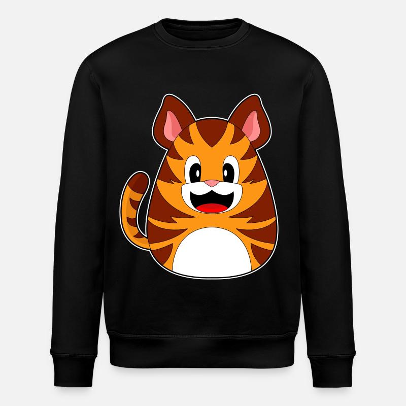 Tiger Ostern Osterei - Stanley/Stella Unisex Bio-Sweatshirt ROLLER - Schwarz
