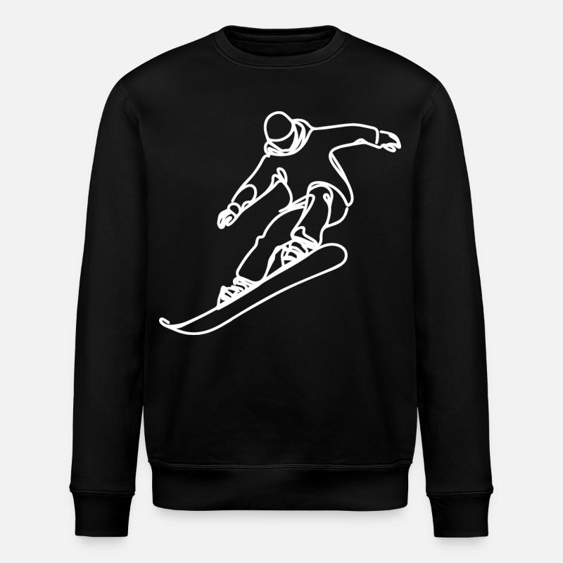 Snowboarder Zeichnung - Stanley/Stella Unisex Bio-Sweatshirt ROLLER - Schwarz