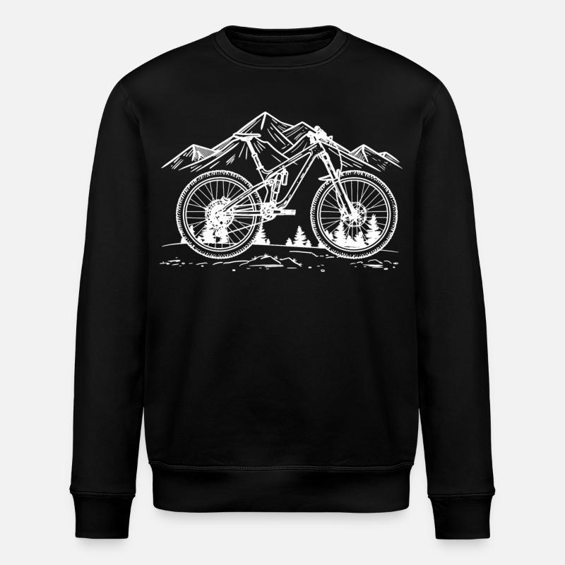 Mountain Biking Drawing - Stanley/Stella ROLLER Unisex Organic Sweatshirt - black