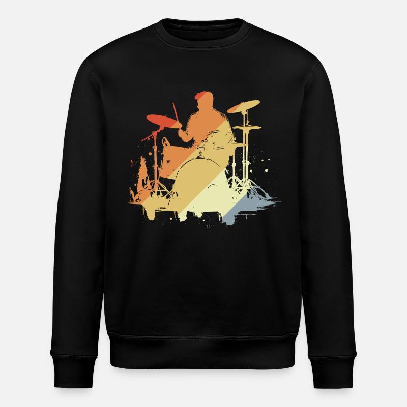 Drummer Dessin Rétro - Sweat bio ROLLER Stanley/Stella Unisexe - noir