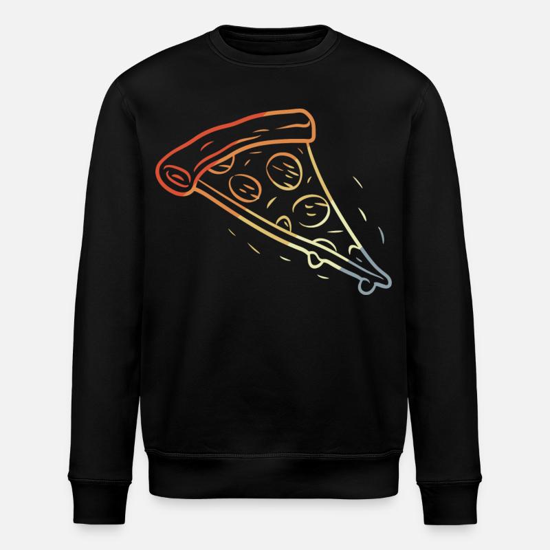 Retro Pizza Scheibe Skizze - Stanley/Stella Unisex Bio-Sweatshirt ROLLER - Schwarz
