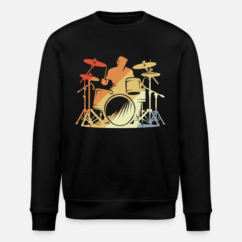 Schlagzeuger Retro Style - Stanley/Stella Unisex Bio-Sweatshirt ROLLER - Schwarz