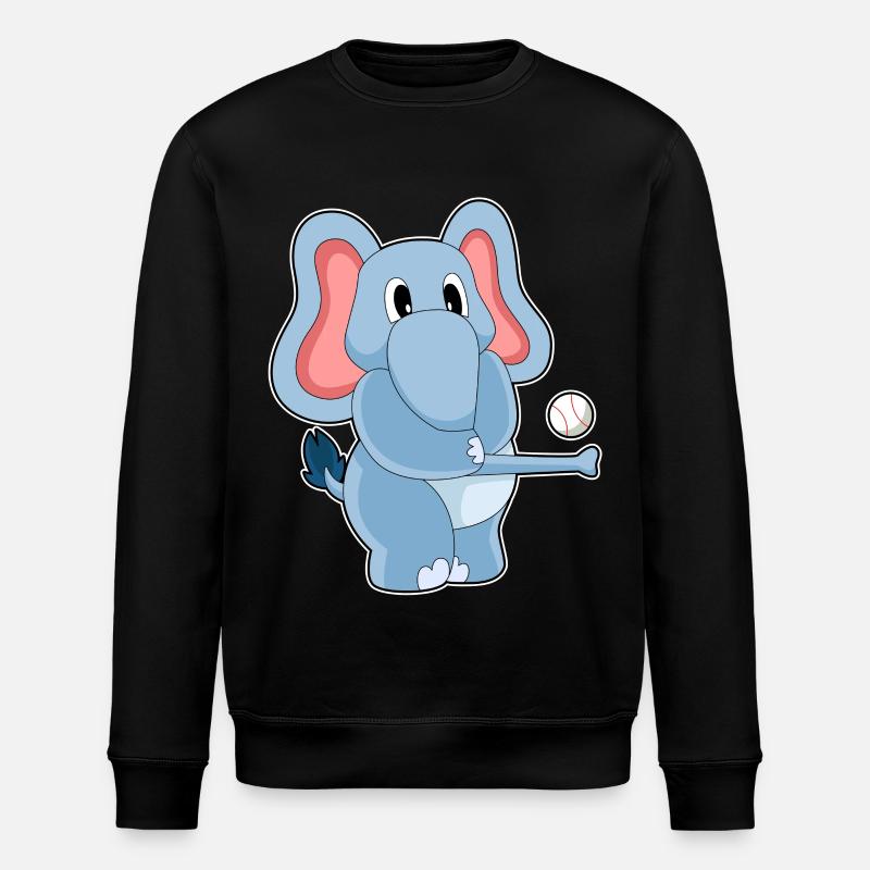 Elefant Baseball  - Stanley/Stella Unisex Bio-Sweatshirt ROLLER - Schwarz