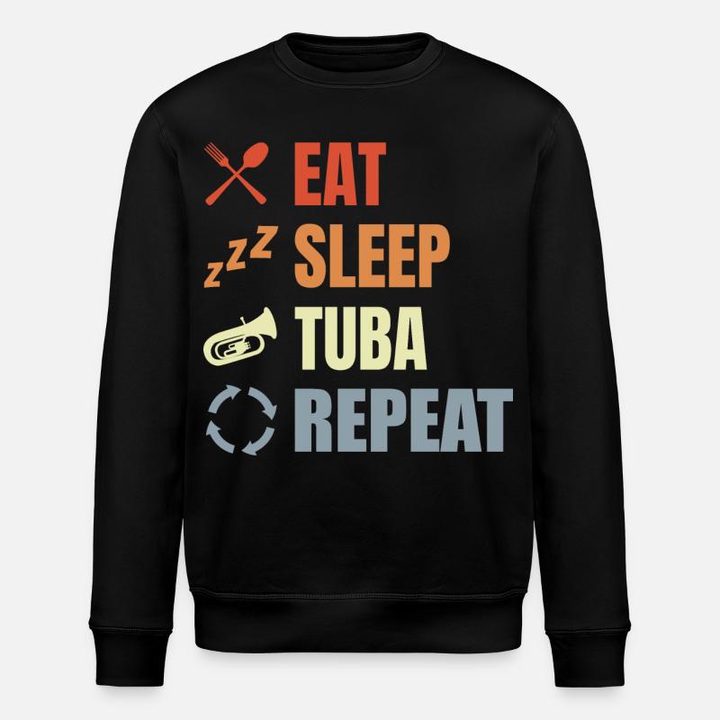 Manger Dormir Tuba Répéter - Sweat bio ROLLER Stanley/Stella Unisexe - noir
