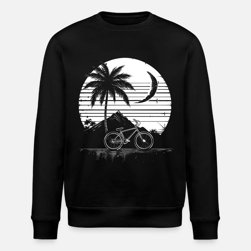 Mountain Biking Drawing - Stanley/Stella ROLLER Unisex Organic Sweatshirt - black