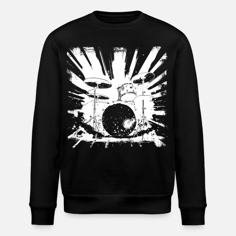 Drums Graphics - Stanley/Stella ROLLER Unisex Organic Sweatshirt - black