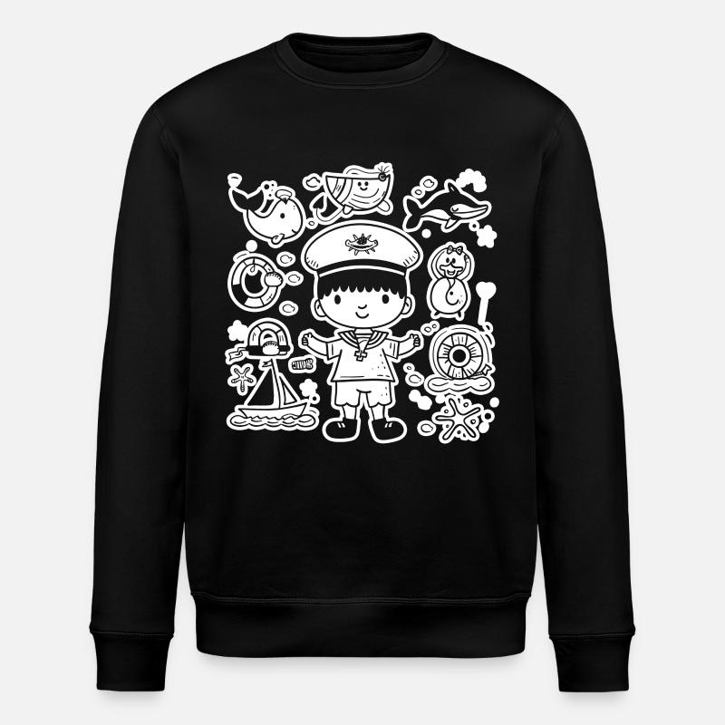 Kleiner Seemann Comic Look - Stanley/Stella Unisex Bio-Sweatshirt ROLLER - Schwarz