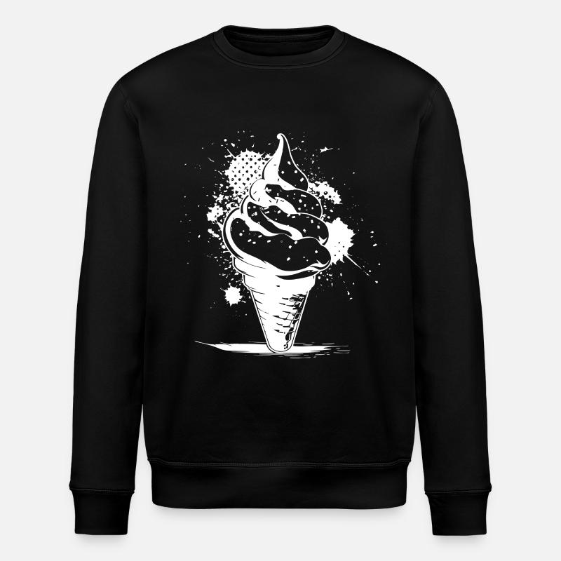 Eistüte Zeichnung - Stanley/Stella Unisex Bio-Sweatshirt ROLLER - Schwarz
