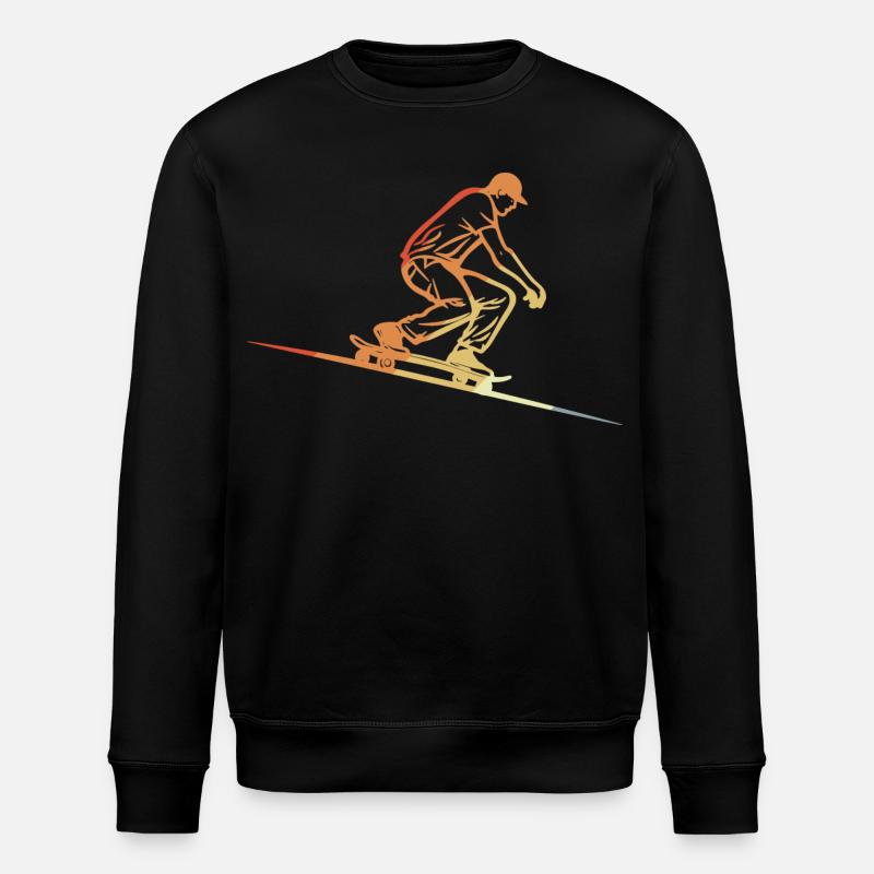 Skateboarding Retro Stil - Stanley/Stella Unisex Bio-Sweatshirt ROLLER - Schwarz