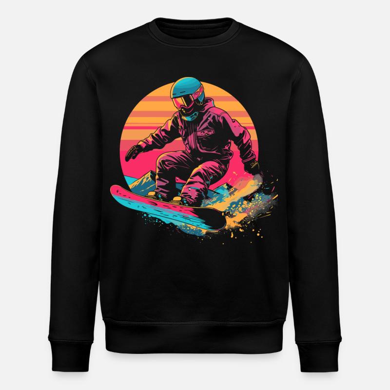 Snowboarder 80er Jahre Look - Stanley/Stella Unisex Bio-Sweatshirt ROLLER - Schwarz