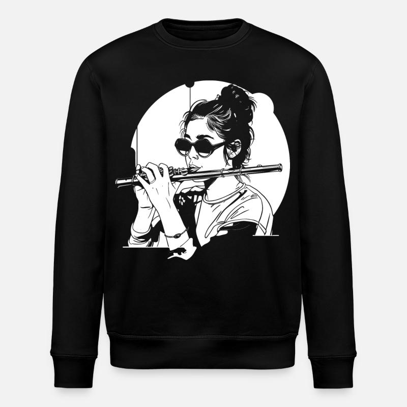 Flûtiste dessinateur - Sweat bio ROLLER Stanley/Stella Unisexe - noir
