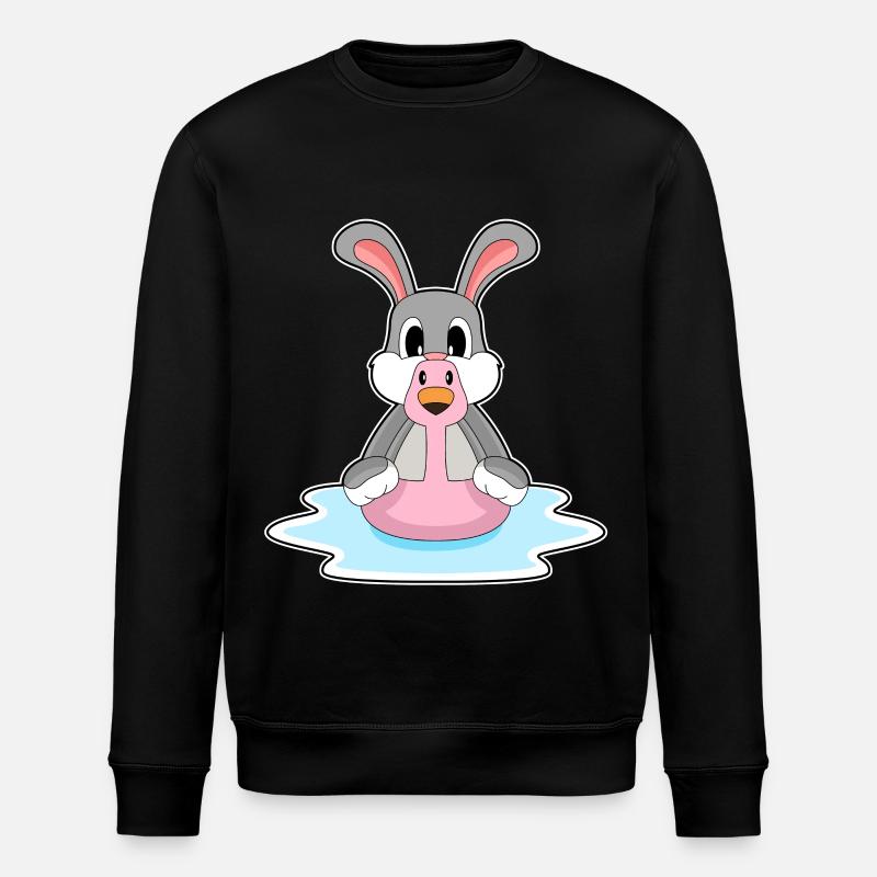 Rabbit Flamingo - Stanley/Stella ROLLER Unisex Organic Sweatshirt - black