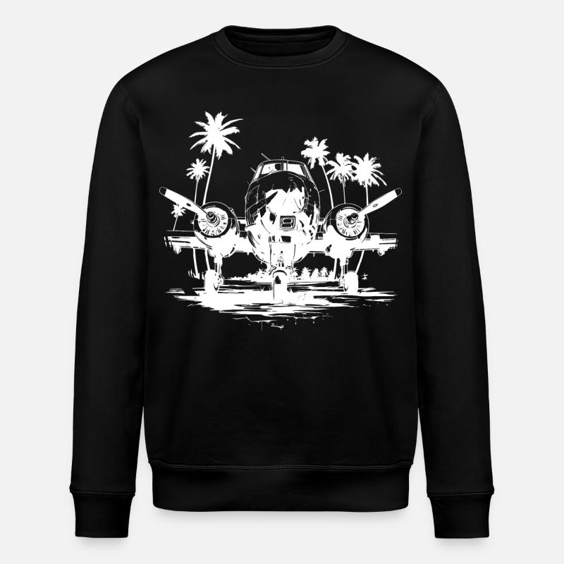 Dessin d’avion - Sweat bio ROLLER Stanley/Stella Unisexe - noir