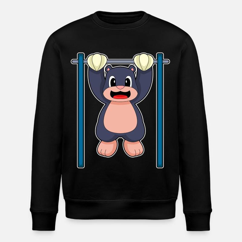 Mole Bodybuilder Pull-ups Bodybuilding - Stanley/Stella ROLLER Unisex Organic Sweatshirt - black