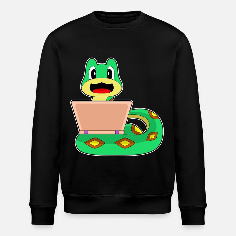 Snake Laptop - Stanley/Stella ROLLER Unisex Organic Sweatshirt - black