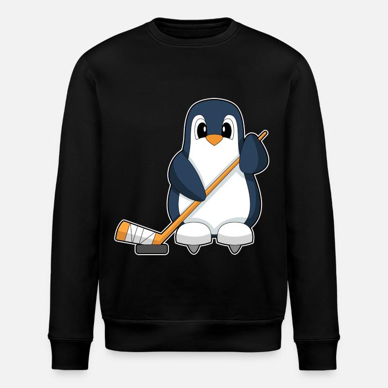 Pinguin Eishockey Eishockeyschläger - Stanley/Stella Unisex Bio-Sweatshirt ROLLER - Schwarz
