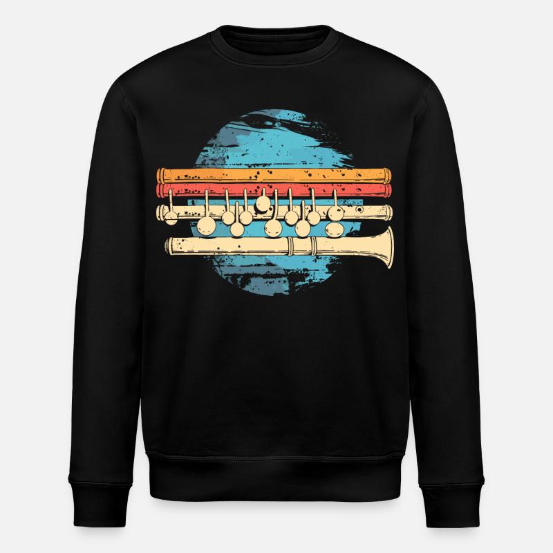 Flöte Grafik - Stanley/Stella Unisex Bio-Sweatshirt ROLLER - Schwarz