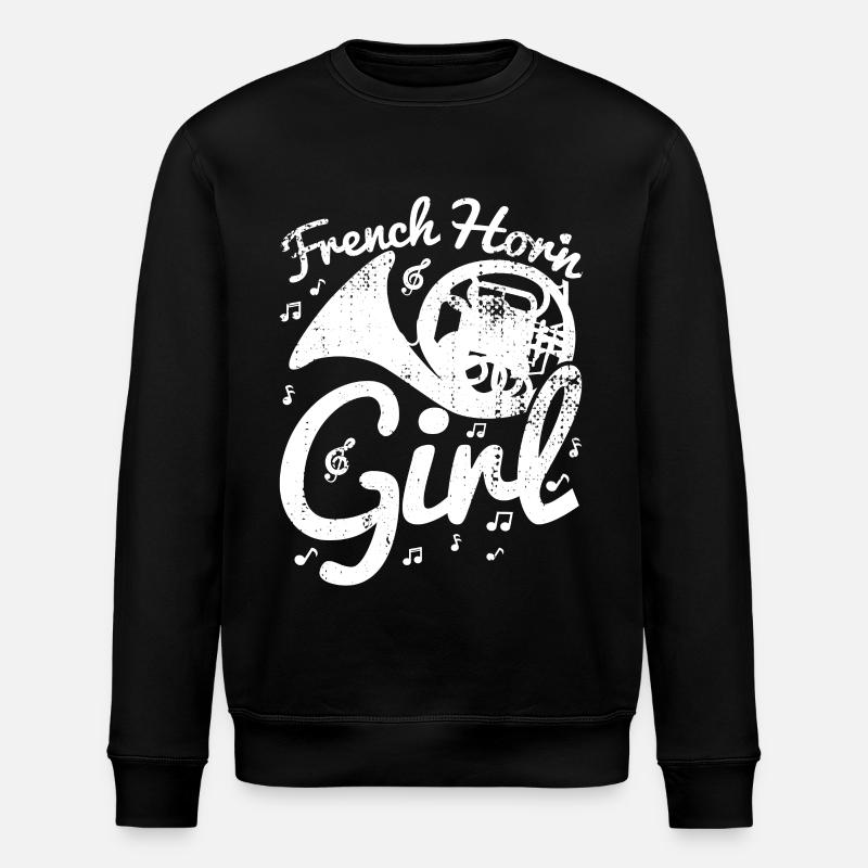 French horn player - Stanley/Stella ROLLER Unisex Organic Sweatshirt - black
