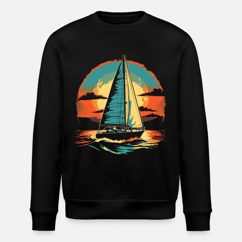 Segelboot Porträt - Stanley/Stella Unisex Bio-Sweatshirt ROLLER - Schwarz