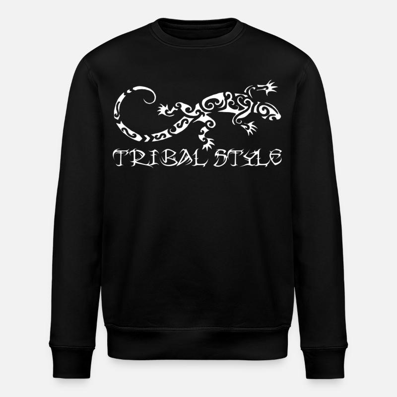 Polynesian white lizard - Stanley/Stella ROLLER Unisex Organic Sweatshirt - black