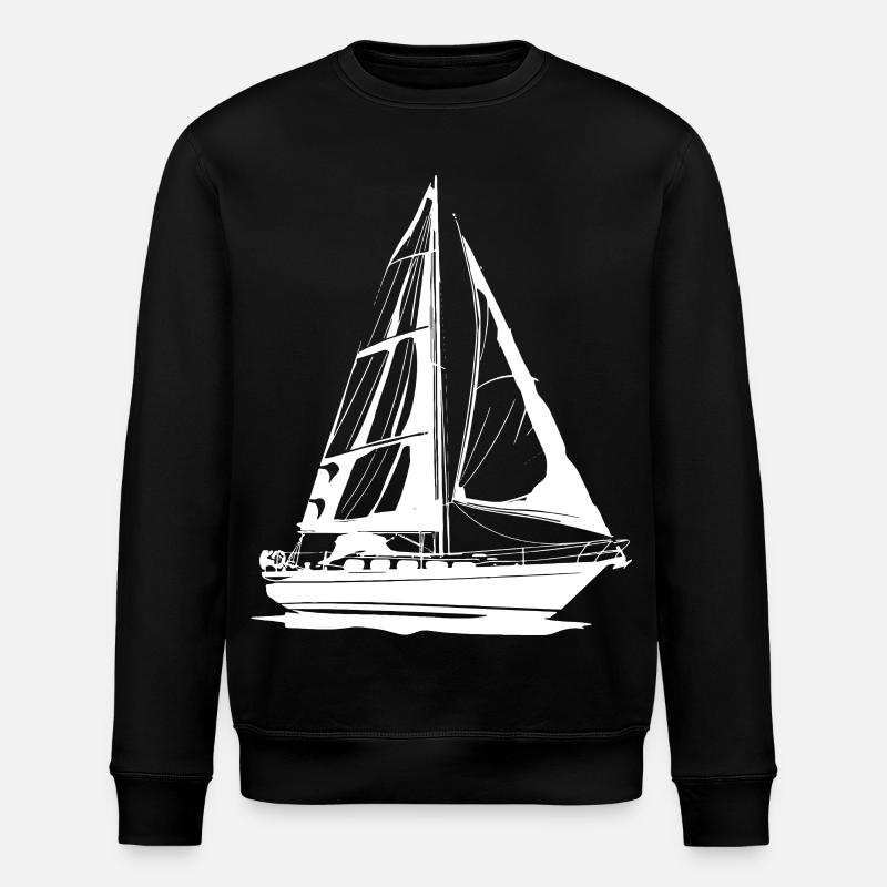 Dessin de voilier - Sweat bio ROLLER Stanley/Stella Unisexe - noir