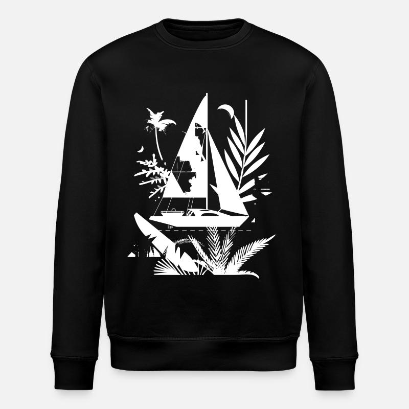 Segelboot Comic - Stanley/Stella Unisex Bio-Sweatshirt ROLLER - Schwarz