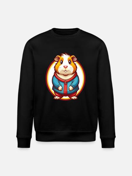 marsvin, rolig, kawaii, tecknad film clipart, djur, husdjur - Ekologisk sweatshirt ROLLER unisex från Stanley/Stella - svart