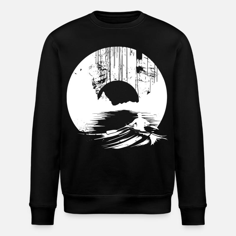 Rowing Drawing - Stanley/Stella ROLLER Unisex Organic Sweatshirt - black