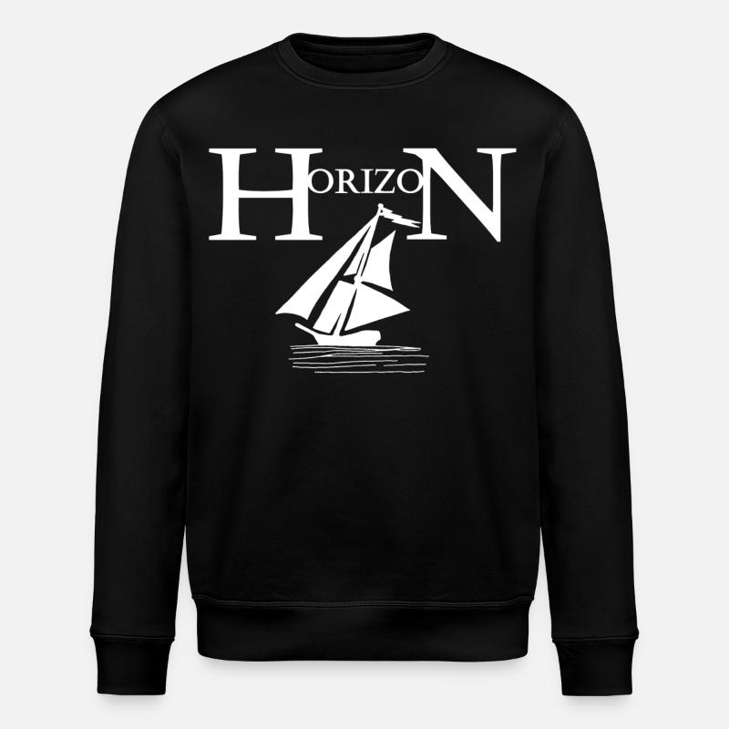 Weißes Boot und Horizont - Stanley/Stella Unisex Bio-Sweatshirt ROLLER - Schwarz